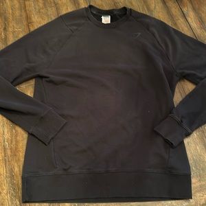 Gymshark Black Bold Crew Neck Long Sleeve Pullover Sweatshirt Size Large